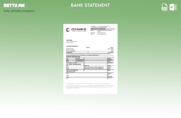 Модерен стил шаблон за извод од банка во Екваторијална Гвинеја CCEI